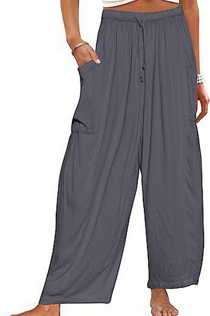 CWBLP01065_2025 SPRING FALL STRIPED ELASTIC WAIST PANTS