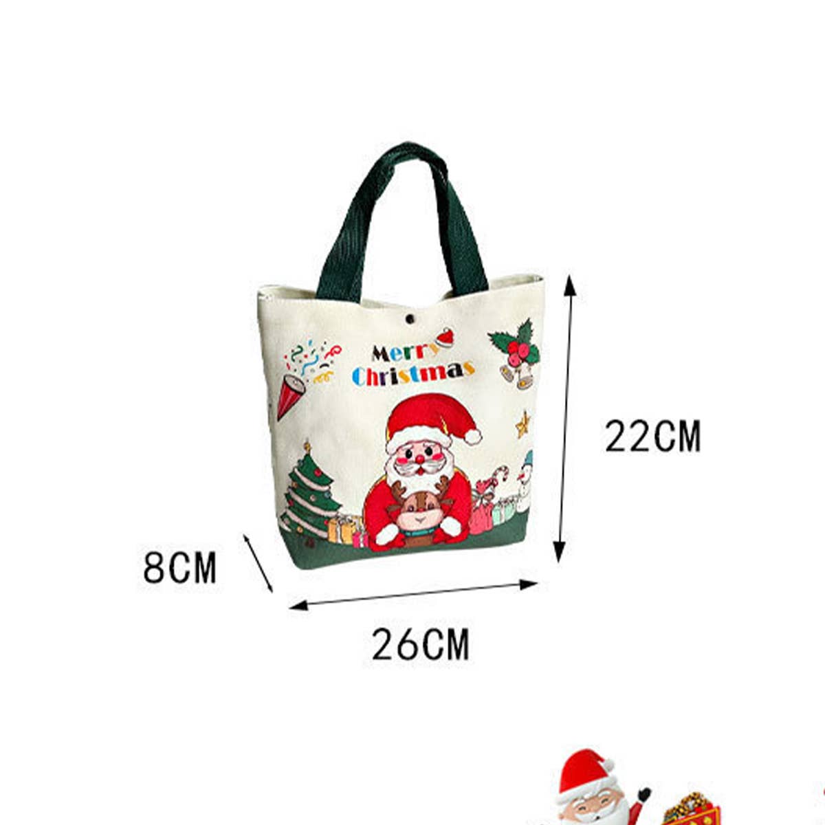 CWMM9357_CHRISTMAS EVE GIFT CANDY APPLE TOTE BAG
