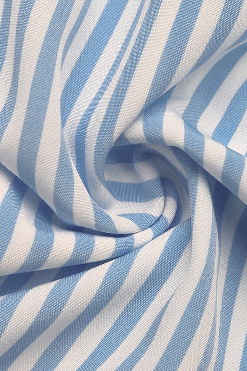 CWDMD5322_BACKLESS STRIPED RUFFLE HEM VACATION SUNDRESS