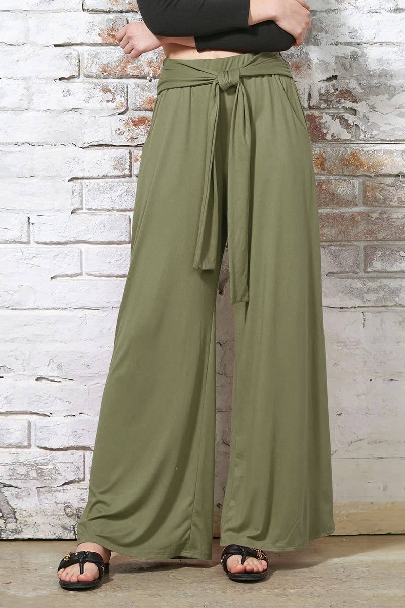 CWBLP2173_SOLID DRAWSTRING WIDE LEG SOFT YOGA PANTS