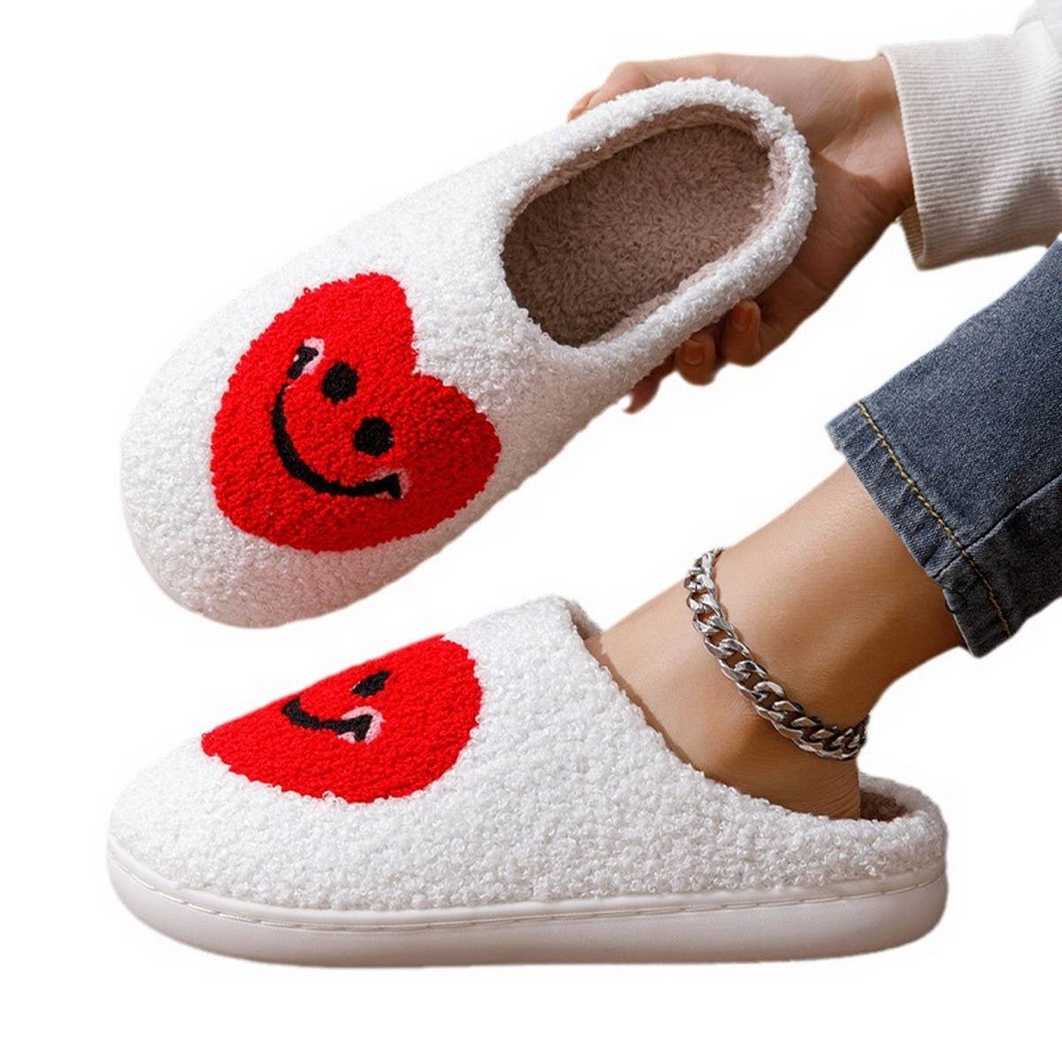 VALENTINE'S DAY LOVE SMILE COTTON SLIPPERS_CWSHS0557