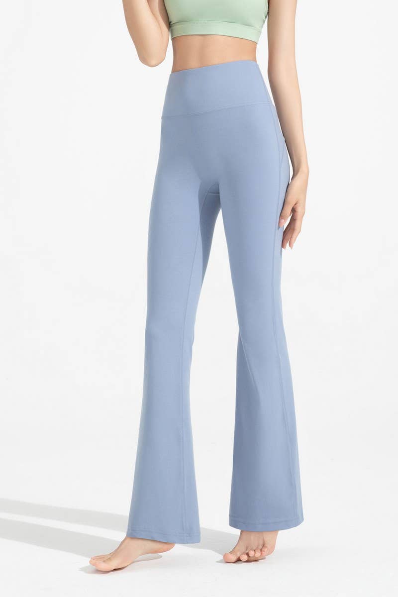 CWBLP1498_HIGH-WAISTED WIDE-LEG SPORTS FLARED PANTS
