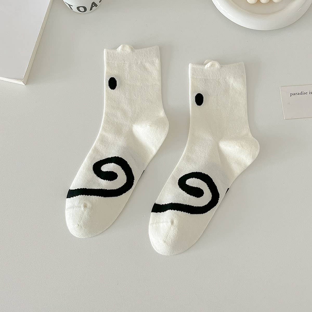 CUTE CARTOON PATTERN PURE COTTON MID-CALF SOCKS