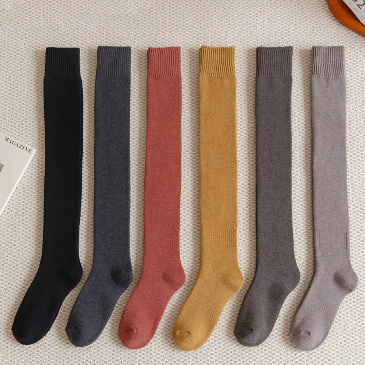 WOMEN PADDED WARM HIGH SOCKS COTTON SOCKS