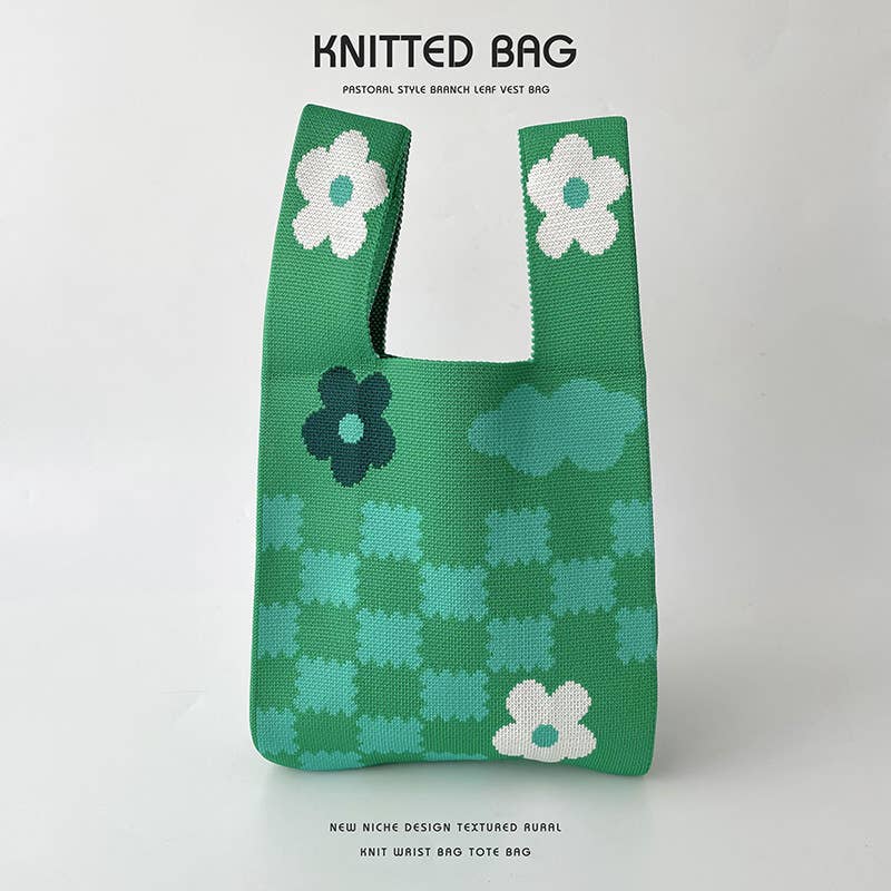 Flower series versatile knitted bag