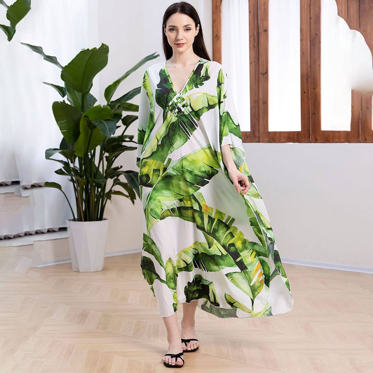 Handwoven Printed Beach Cover-Up Dress