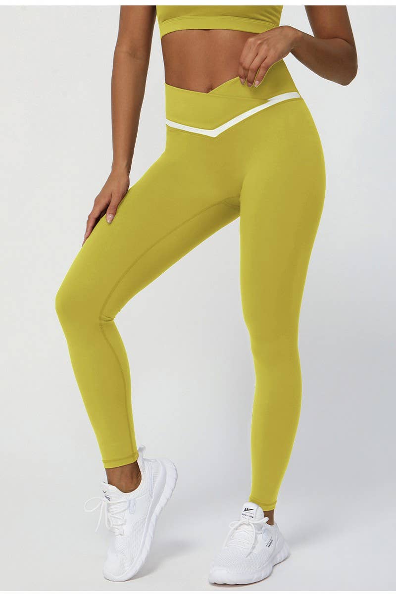 CWBLP1231_CONTRAST COLOR V WAIST TIGHT SPORTS 90% PANTS