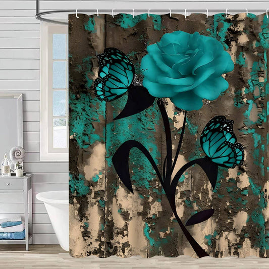 FLOWER BATHROOM ISOLATION SHOWER CURTAIN