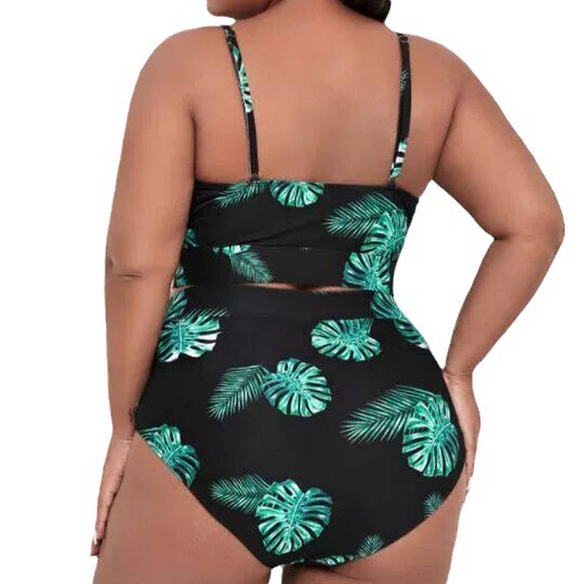 PLUS SIZE FLORAL BIKINI PRINT SWIMSUIT_CWMW0237