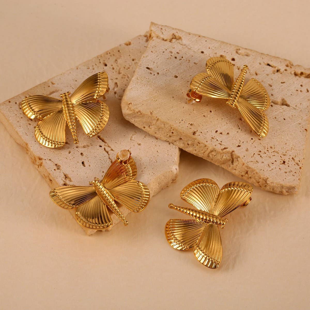 Original 18K Steel Dragonfly Earrings, Minimalist_CWMM8899