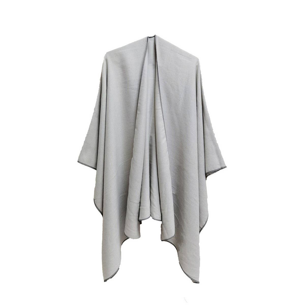 FASHION SOLID COLOR WARM SPLIT SHAWL CLOAK_CWASC0285