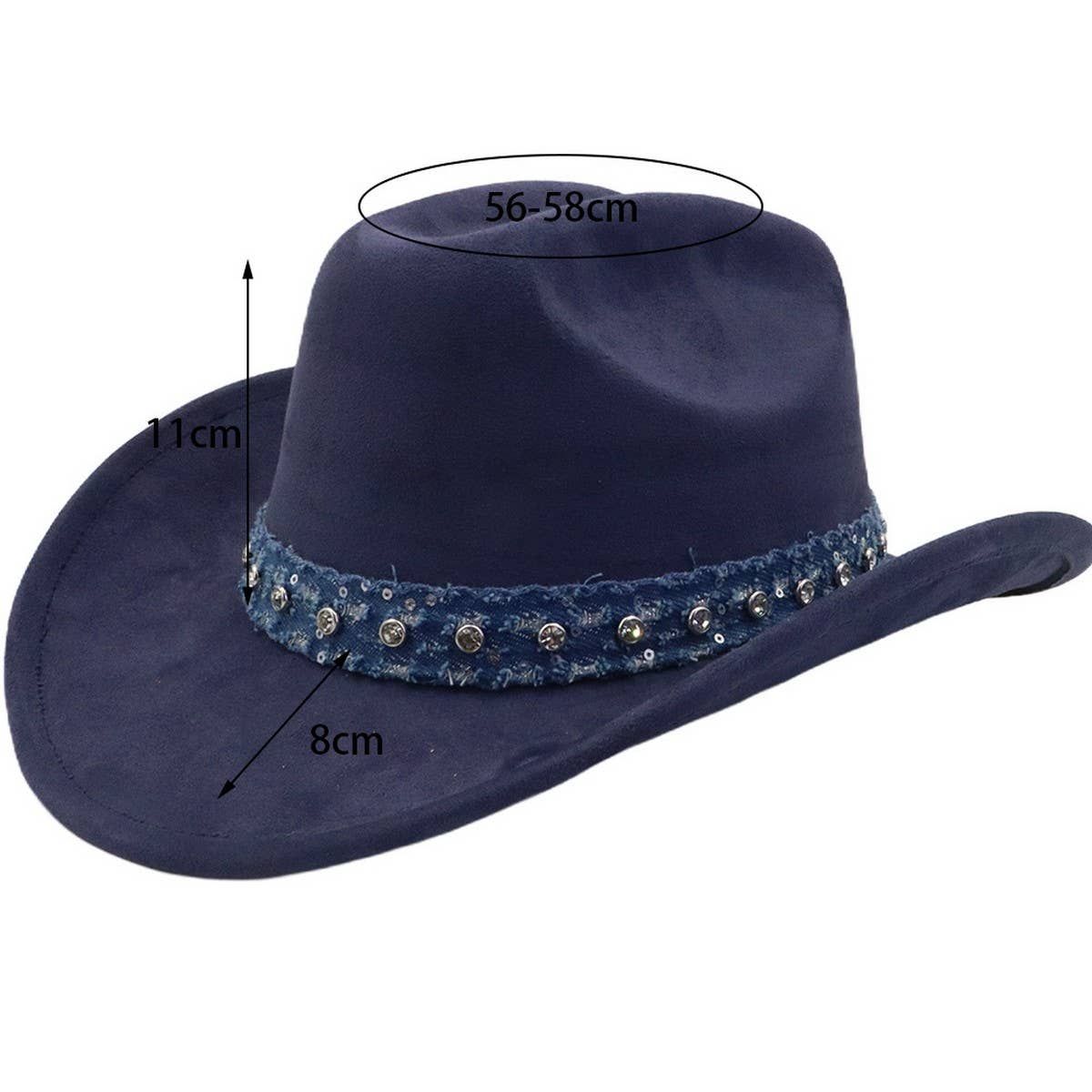 Suede Western Cowboy Fedora Hat Ethnic Style_CWAH04501
