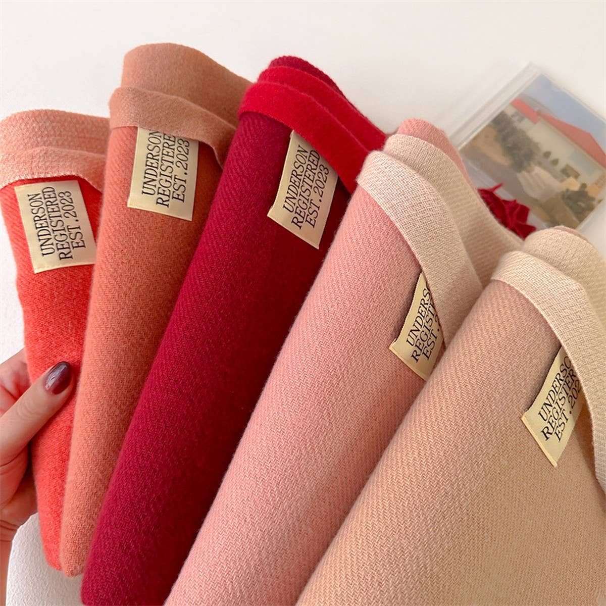 Double Sided Faux Cashmere Scarf-Solid Color Shawl