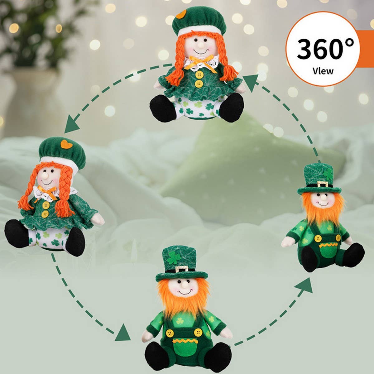 ST. PATRICK'S DAY GREEN SKIRT DOLL ORNAMENT_CWMM3453