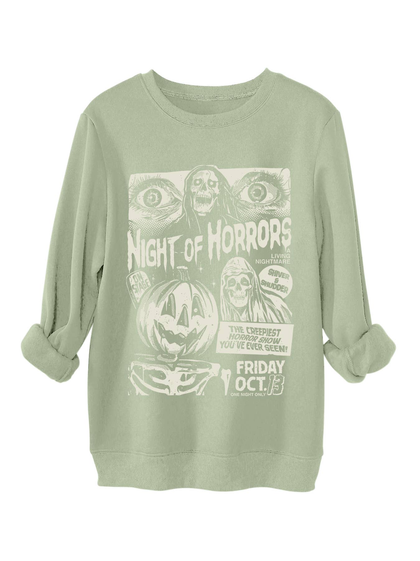 Hight of horrors Halloween print warm hoodie
