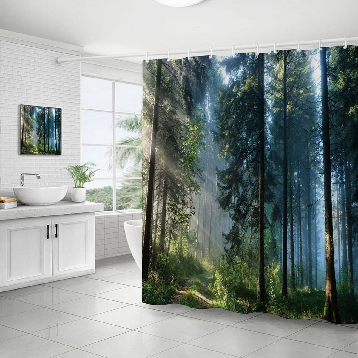 FOREST DIGITAL PRINTING SHOWER CURTAIN