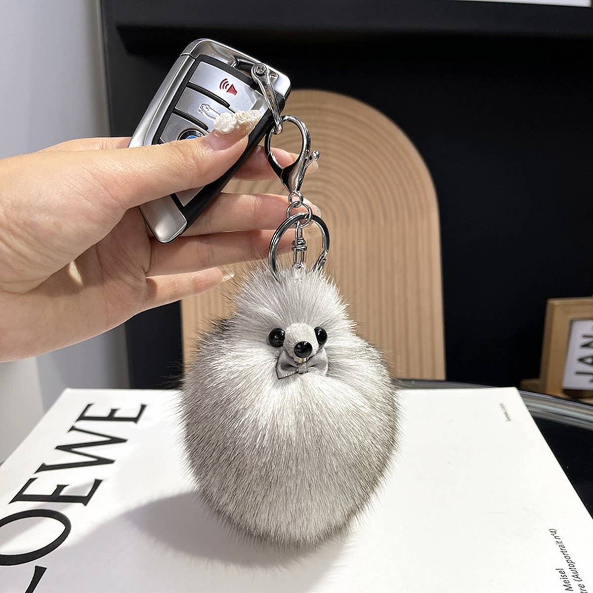 CUTE FOX FUR TAIL DOLL CAR KEYCHAIN BAG PENDANT