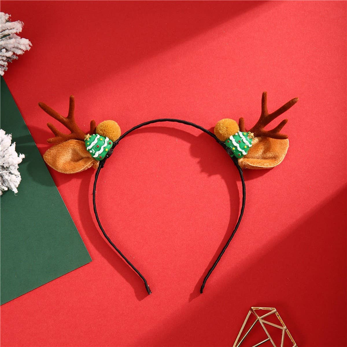 CUTE CHRISTMAS ELK HORN BELL HEADBAND HAIRPIN