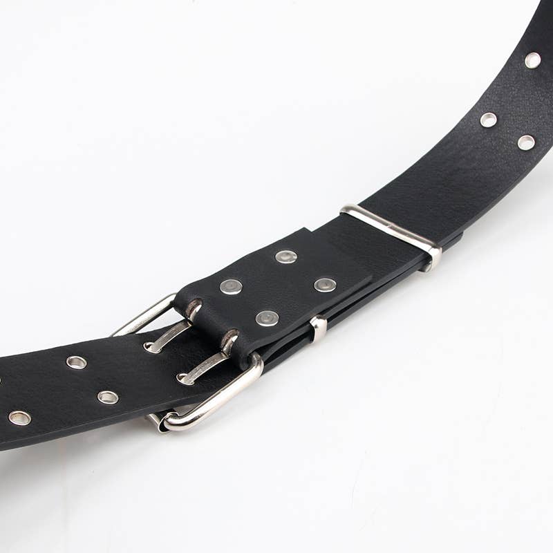 Punk style star-shaped double exhaust hole belt