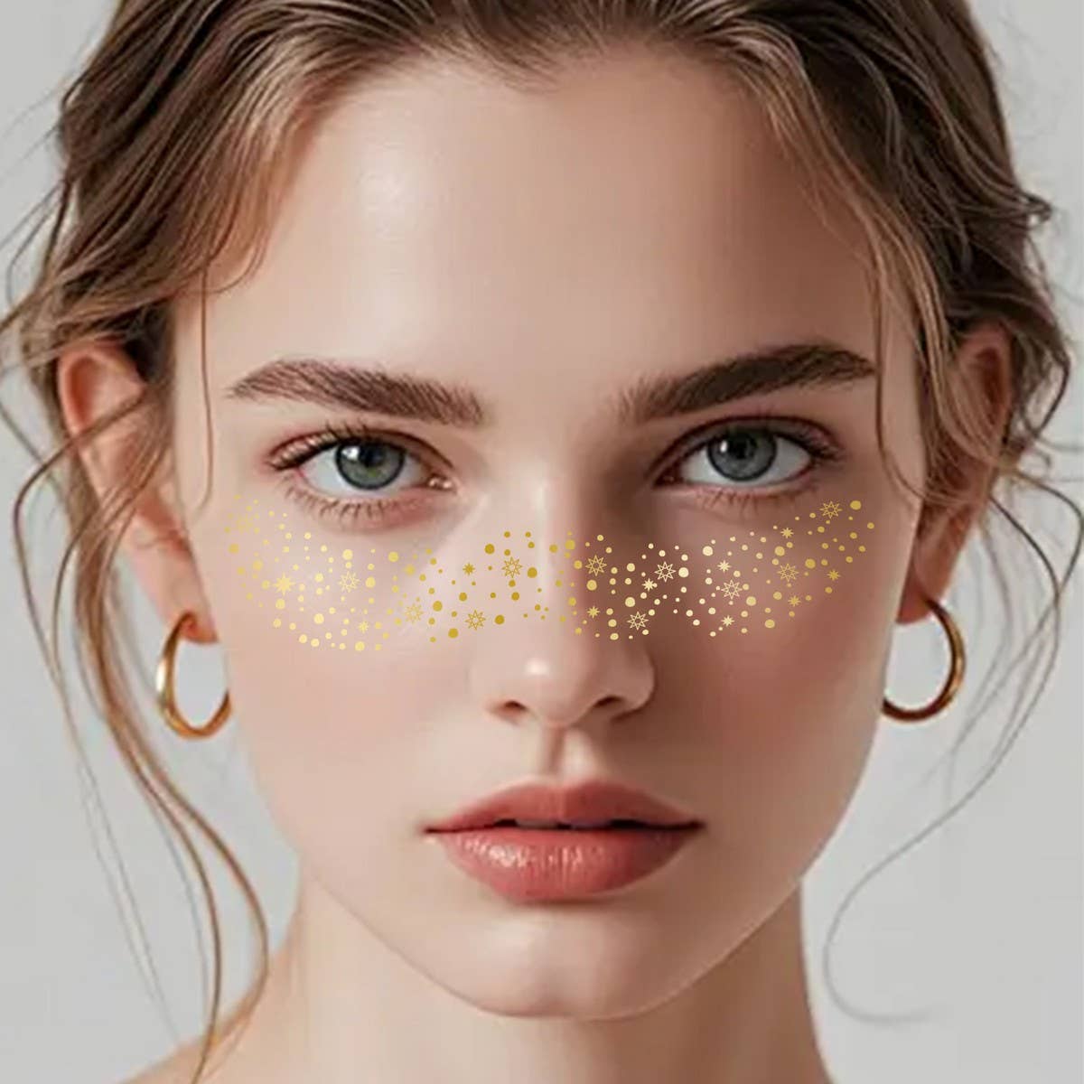 Metallic Freckle Tattoos ? Gold & Silver Party