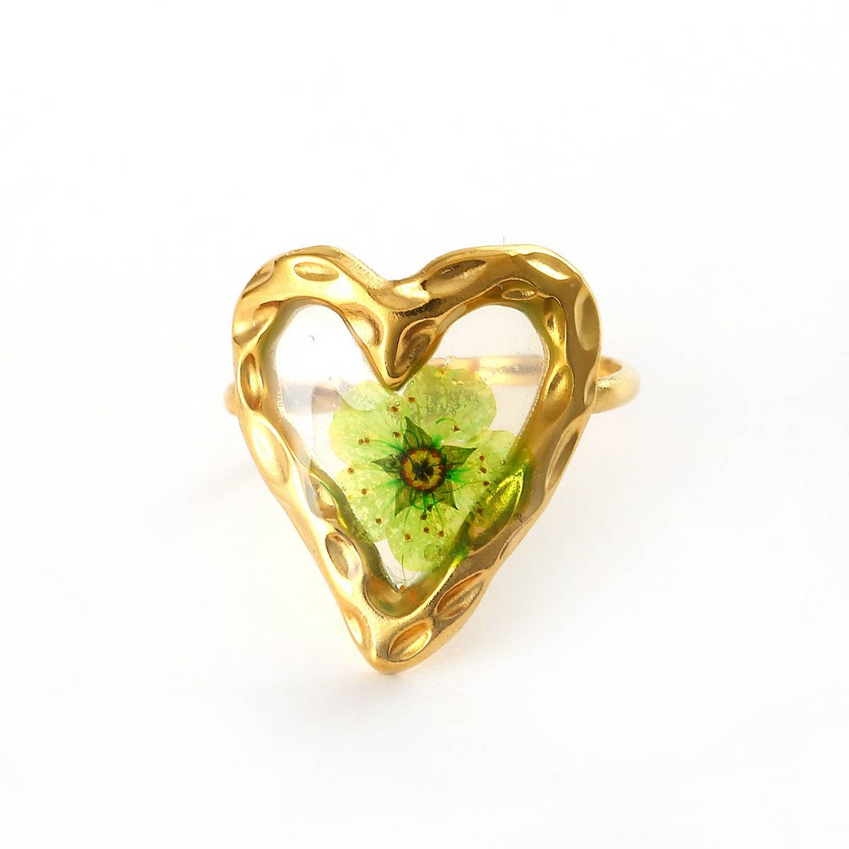 Open Adjustable Steel Ring with Dried Flowers_CWMM8930