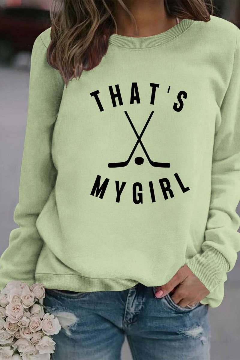 WOMEN HOCKEY GAME DAY PRINTING LONG SLEEVE TOP_CWTSTL0454