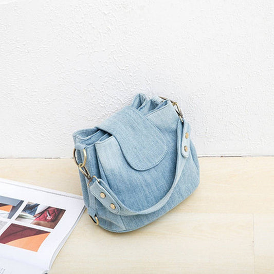 DENIM MULTI POCKET ONE SHOULDER BAG CROSSBODY BAG_CWAB1389