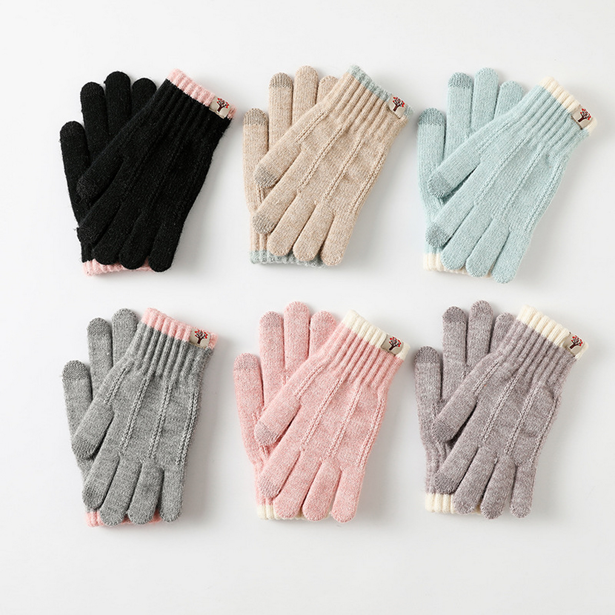 Women??¢s Winter Knit Gloves Touchscreen Full Finger_CWAG0523