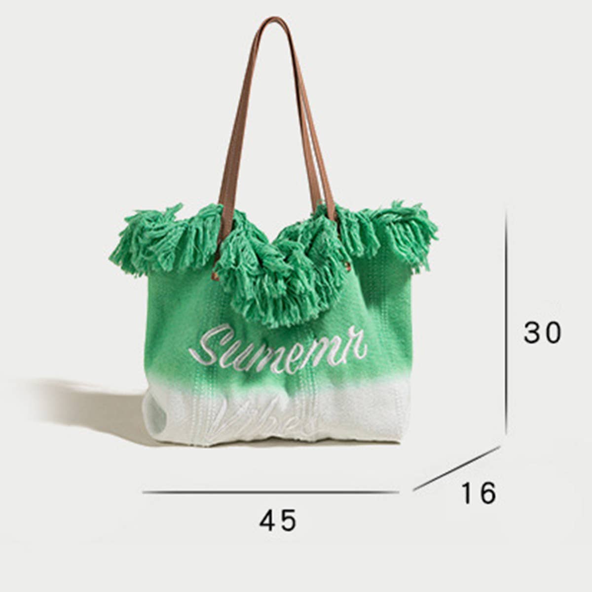 WOMEN MONOGRAM TASSEL BEACH BAG TOTE BAG_CWAB1905