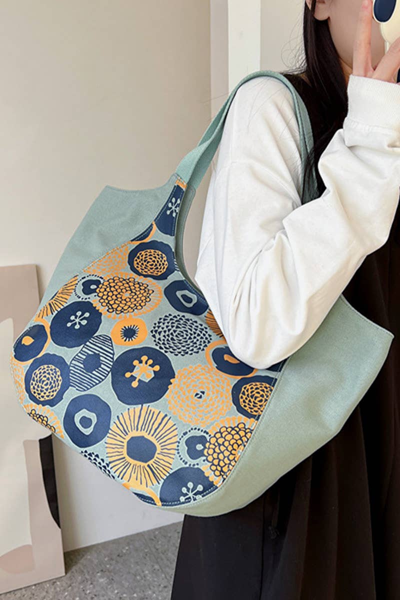 MODERN PATTERNED CASUAL CANVAS SHOULDER BAG_CWAB0511