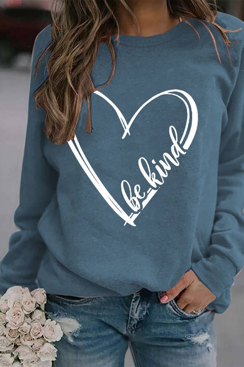 SPRING LOVE BE KIND PRINTED SWEATSHIRT PULLOVER_CWTSTL0992