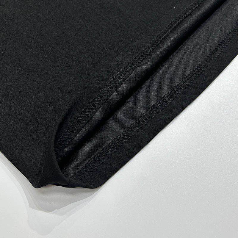 Solid-color French deep V-neck strapless dress