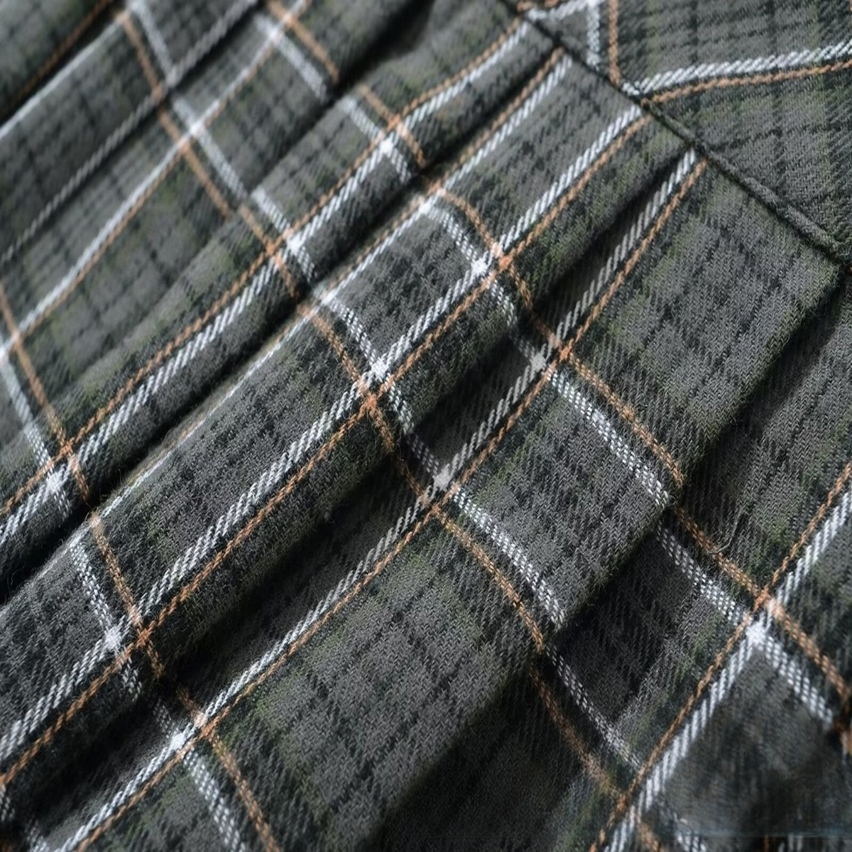 Plaid Pleated Skirt for Women, Adjustable Waist_CWDSD8341