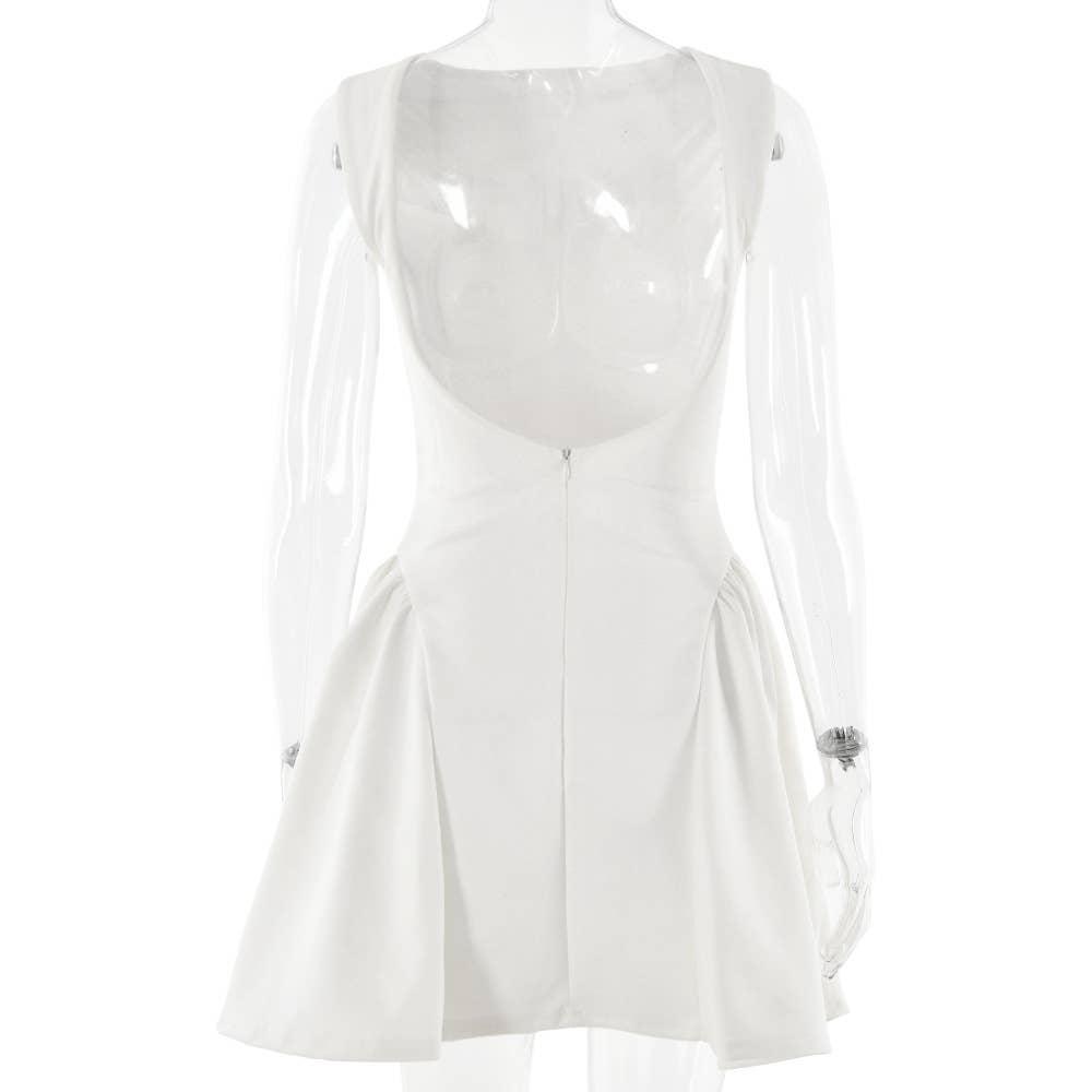 Off Shoulder Ruched Backless Mini Bodycon Dress