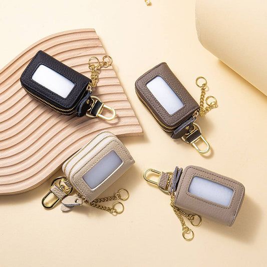 Women¡¯s Leather Key Pouch ? Double Zipper Bag_CUAB00385