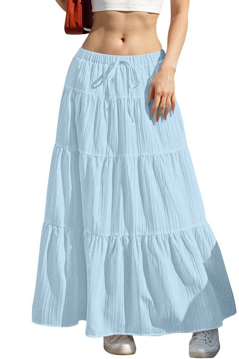 CWBLS0560_DRAWSTRING WAIST COLORBLOCK MAXI SKIRT