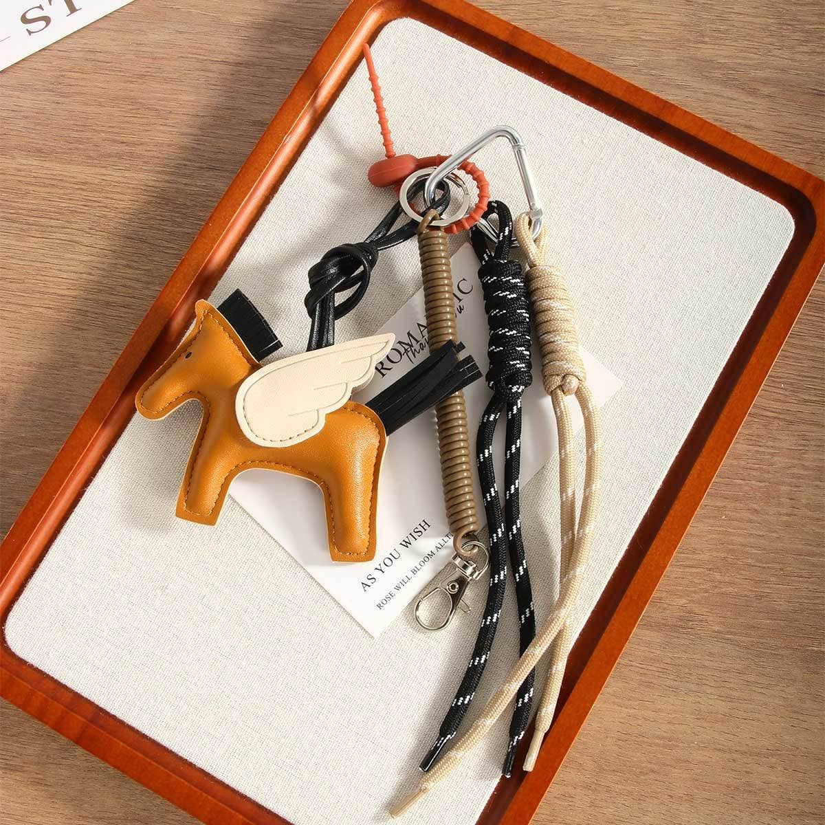 Colorful Pegasus Keychain ? Leather & Tassel