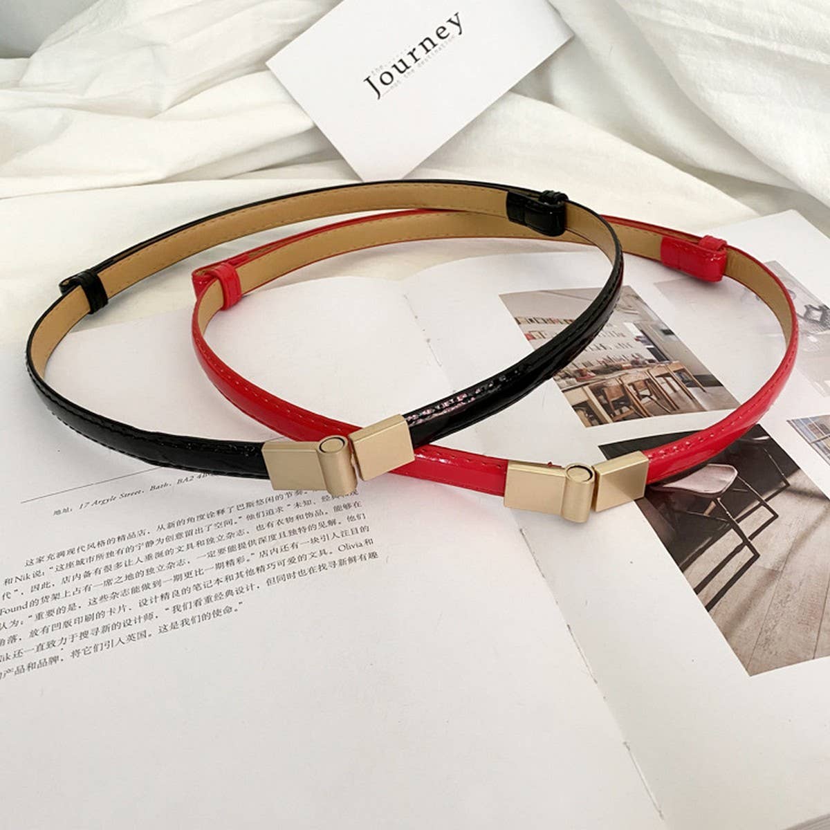 SIMPLE AND VERSATILE GOLD BUCKLE SWEATER BELT_CWABE0669