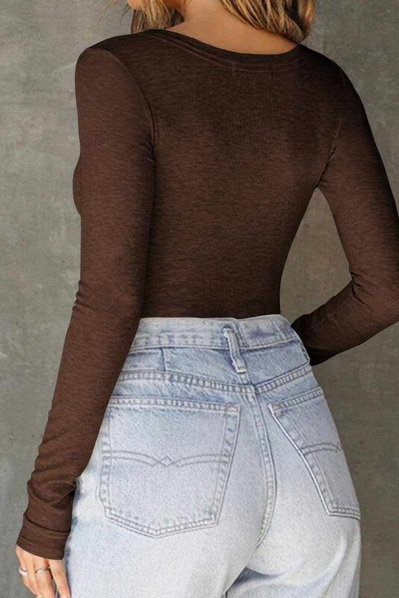 CWOSWL07717_2025 FALL V NECK SLIM FIT LONG SLEEVE TOP