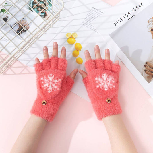 WINTER WARM HALF FINGER FLAP GLOVES_CWAG0163