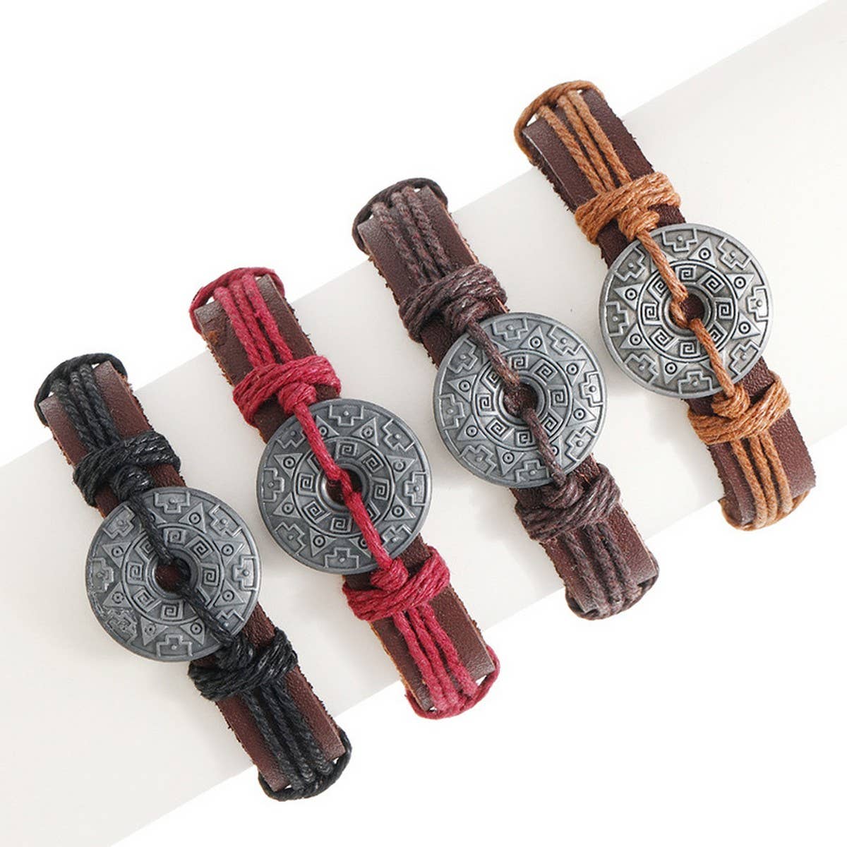 HAND-WOVEN ALLOY VINTAGE COWHIDE BRACELET