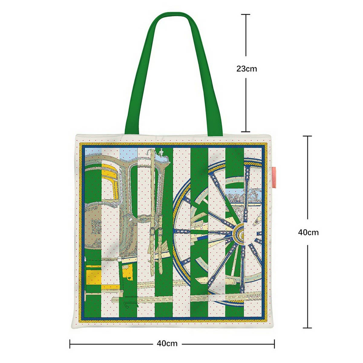 Colorblock Carriage Canvas Tote for Women_CWAB5130