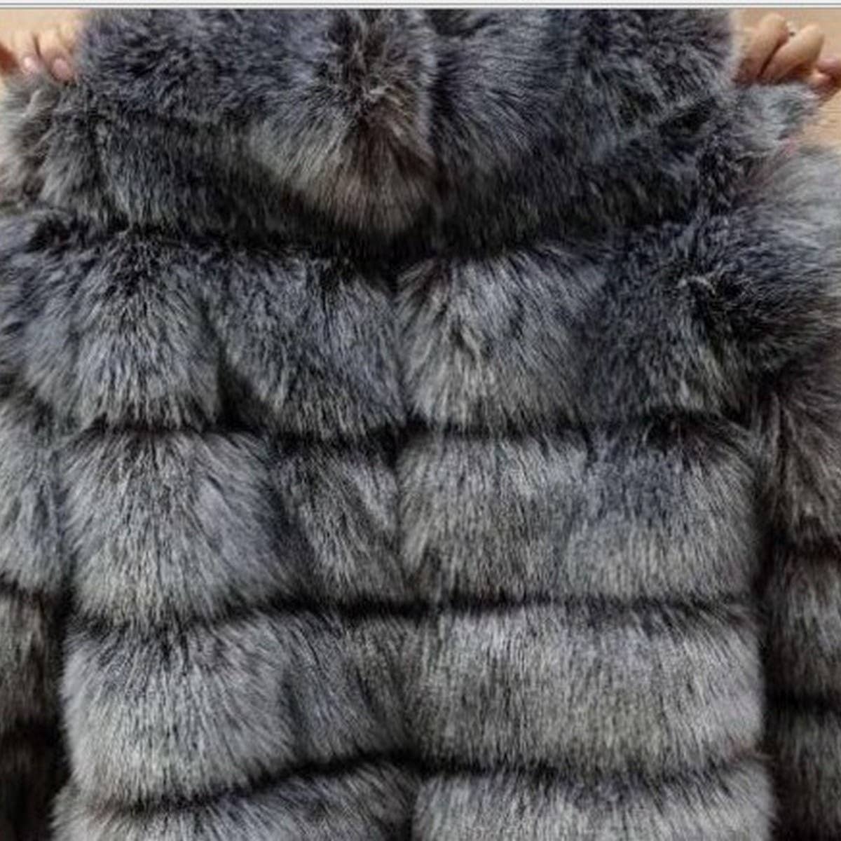 Women's Short Faux Fur Jacket Long Sleeve