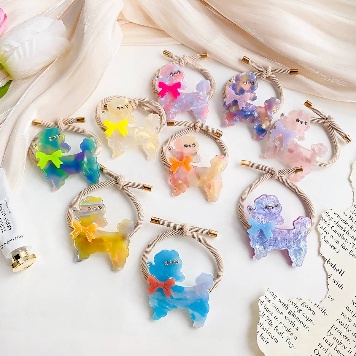 NEW PUPPY HIGH ELASTIC PONYTAIL HAIR TIE_CWAHA1094