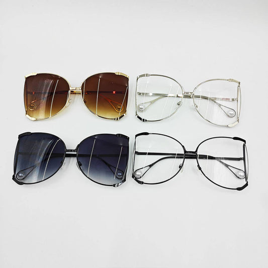 LARGE-FRAME SUNGLASSES WITH PEARLS ANTI-UV_CWASG0343