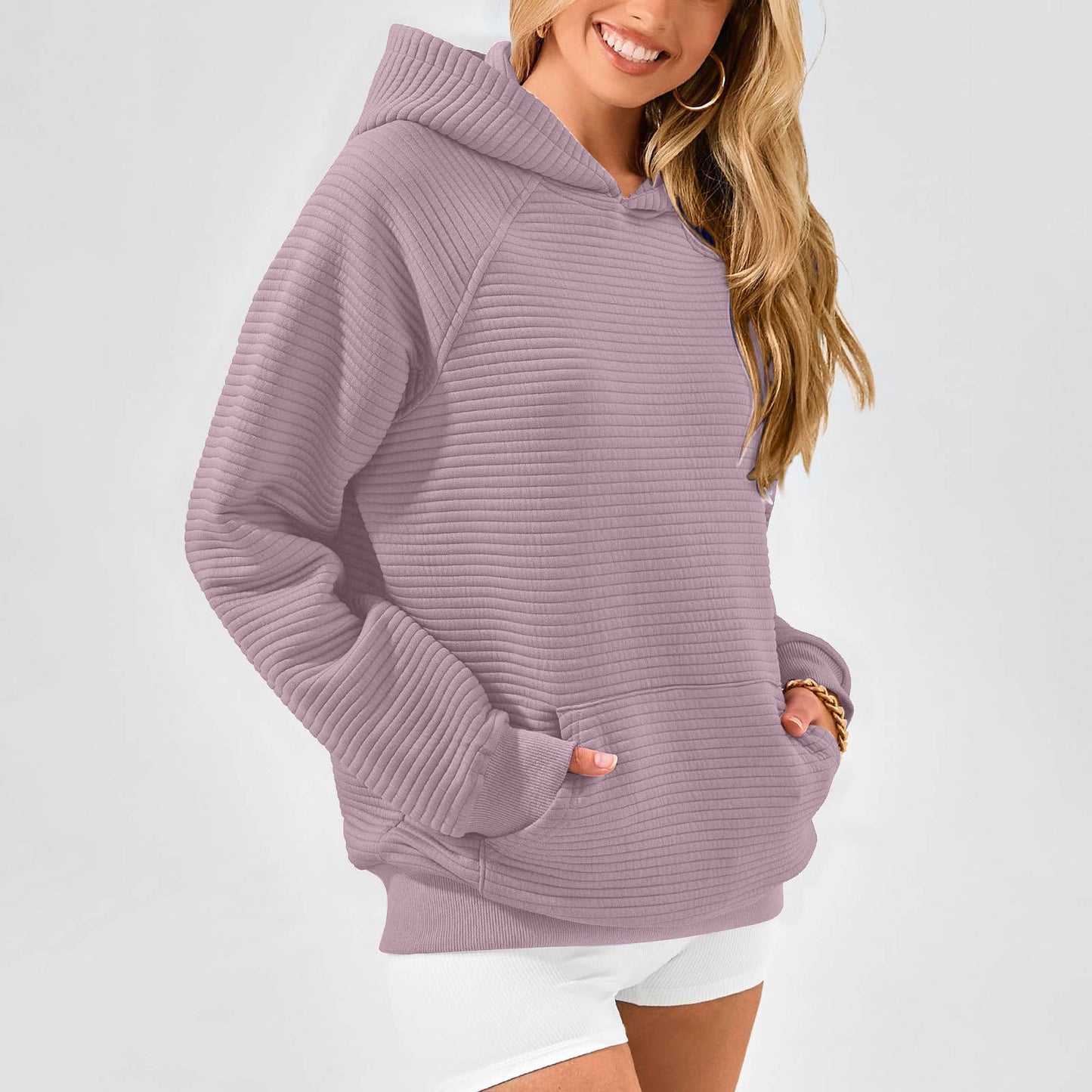 FASHION SPORTS LONG SLEEVE POCKET HOODED JUMPER