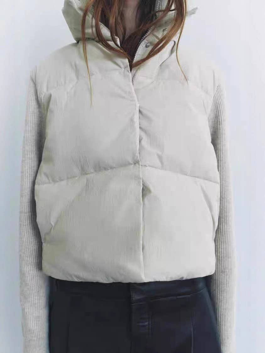 Stand-up collar long-sleeved patchwork coat