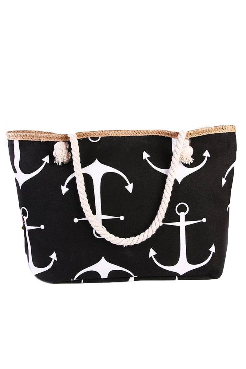 ANCHOR PATTERNED FASHION CASUAL BEACH BAGS_CWAB305