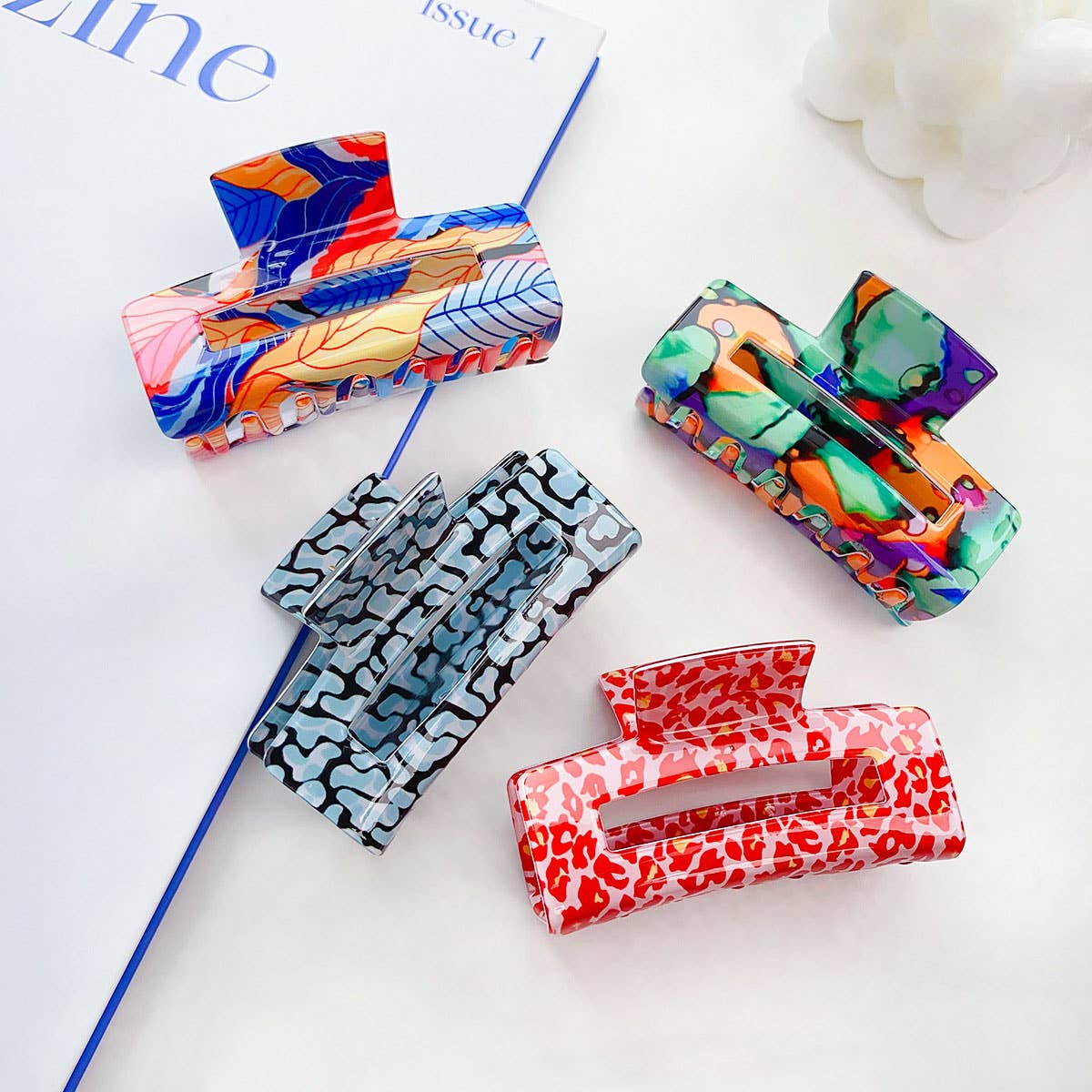 Spring Tropical Floral Hair Claw - Hollow Design_CWAHA0401