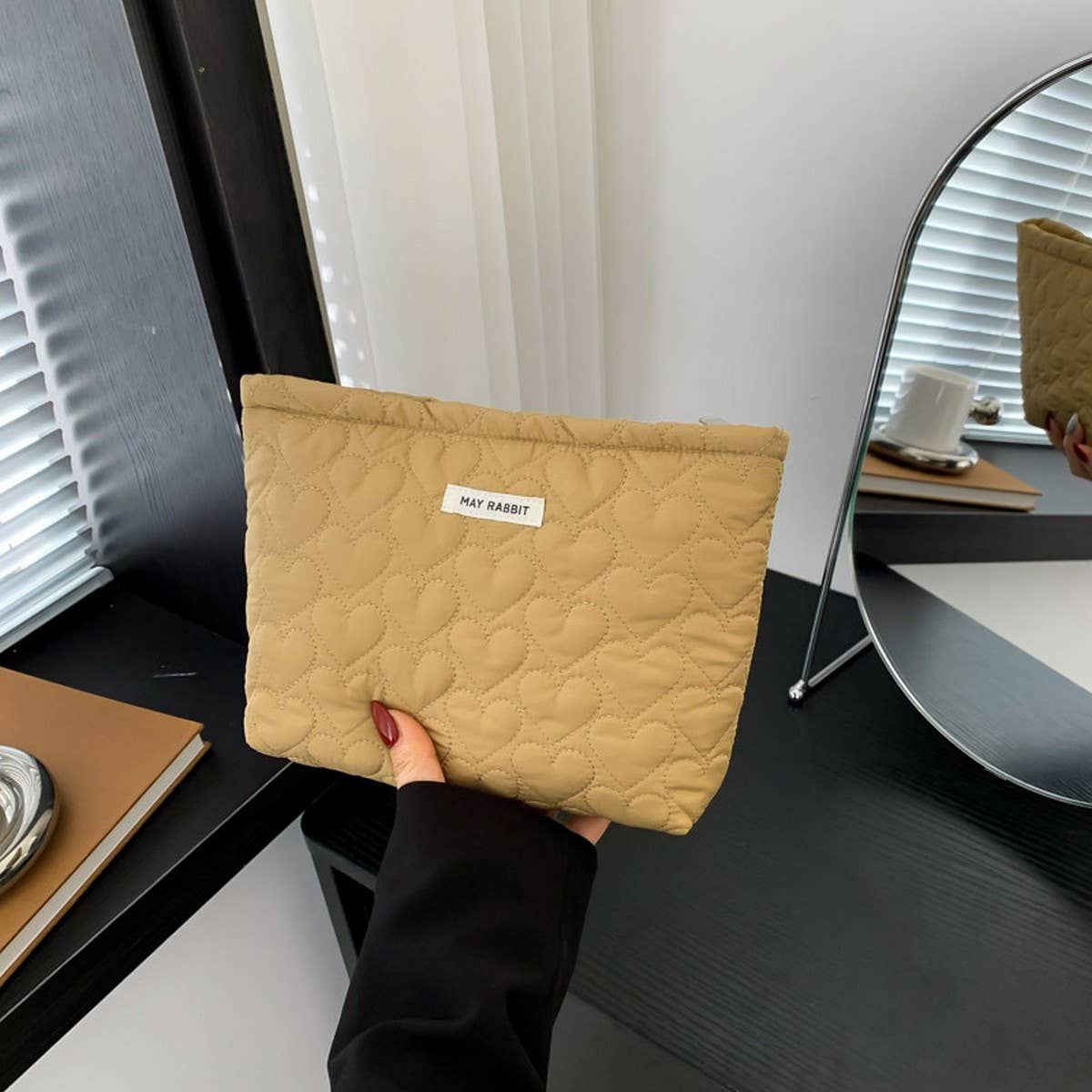 NEW COTTON HEART HAND-HELD PORTABLE COSMETIC BAG_CWAB4404